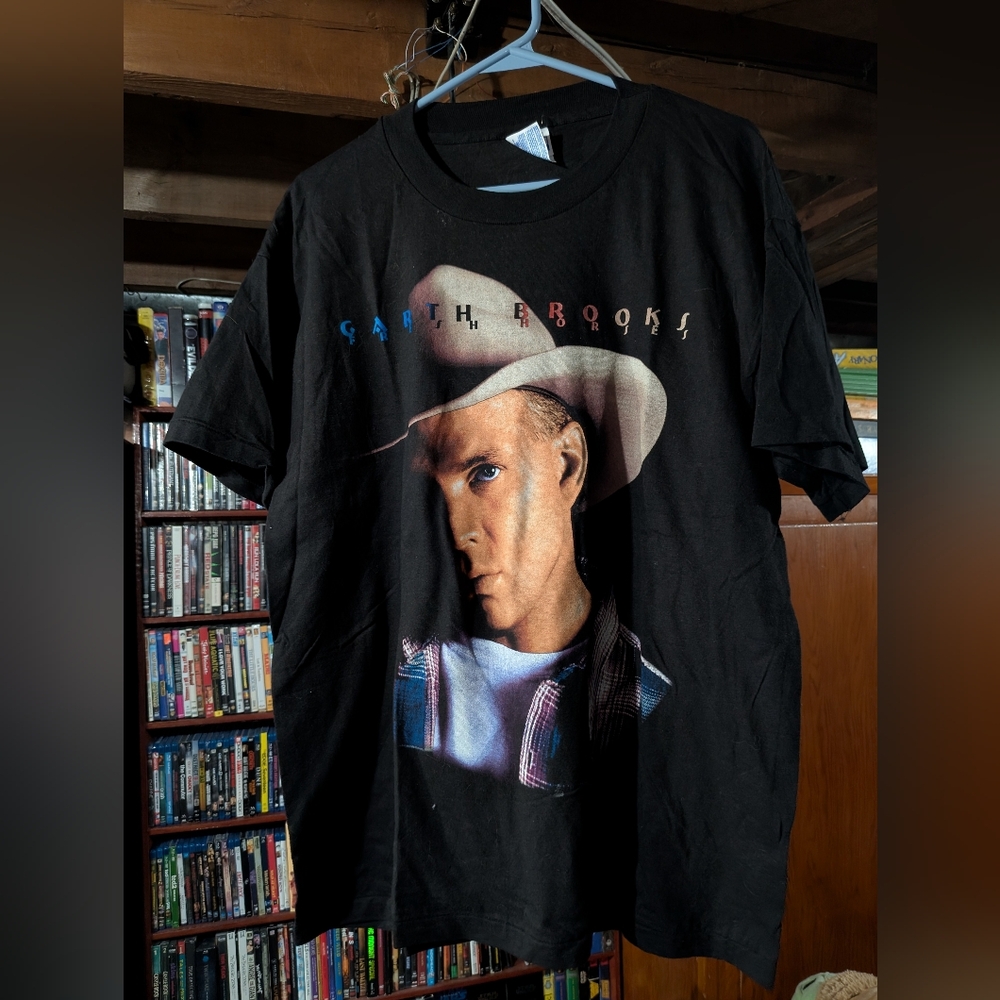 Vintage Garth Brooks Fresh Horses Country Singer Tour Black Large T-Shirt 1996